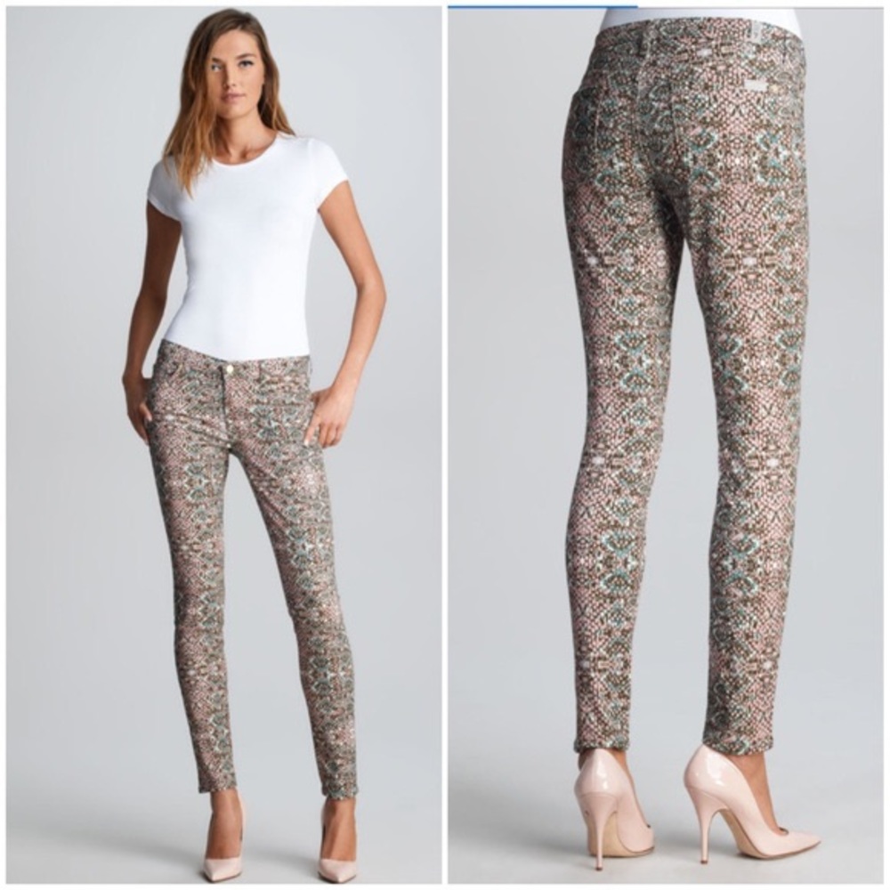 7 FAM | The Skinny Mosiac Print Jeans Snake Print